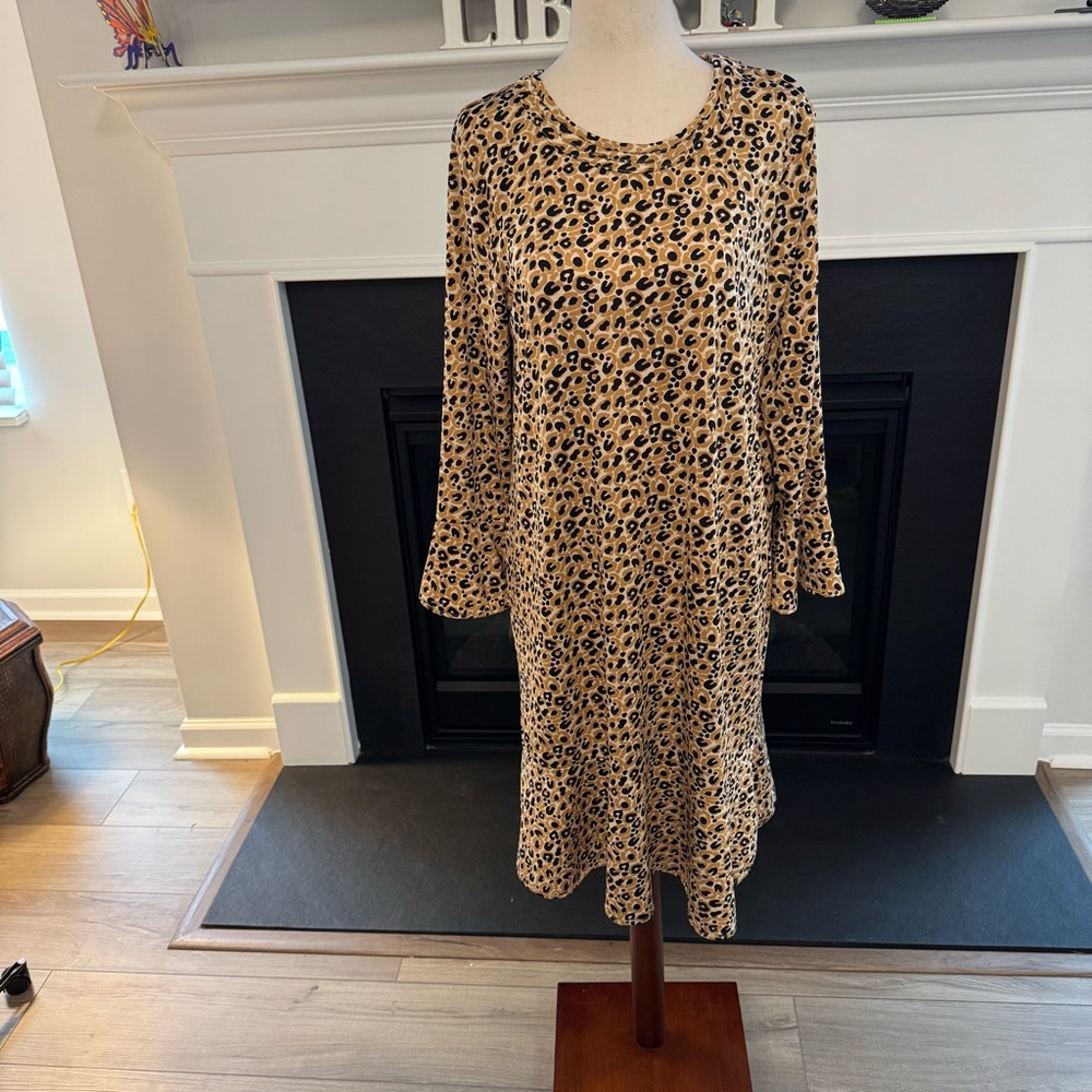 Buckhead Betties Leopard Print Swing Dress | L